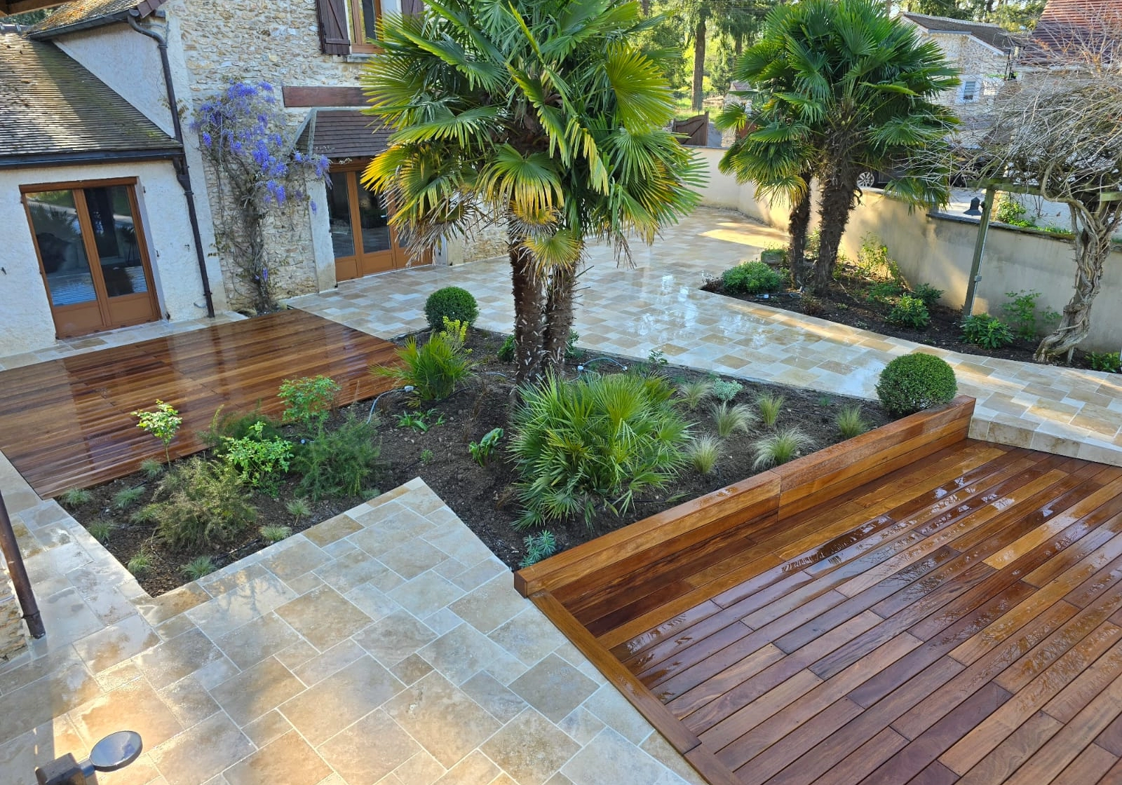 AVANT / APRES #SarlOrchis - Pose de terrasse en Normandie AVANT / APRES #SarlOrchis
